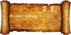 Rujder Barna névjegykártya