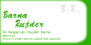 barna rujder business card